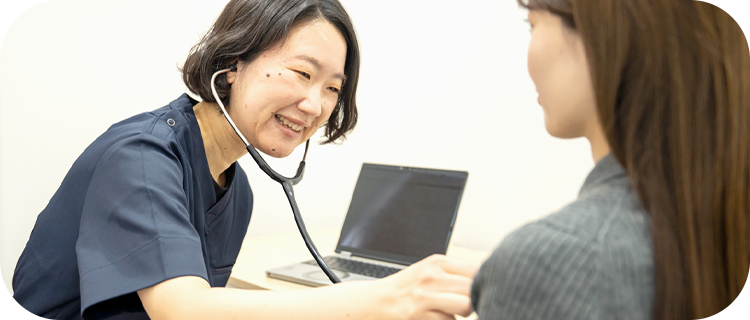 女性医師による診察安心してご来院いただけます